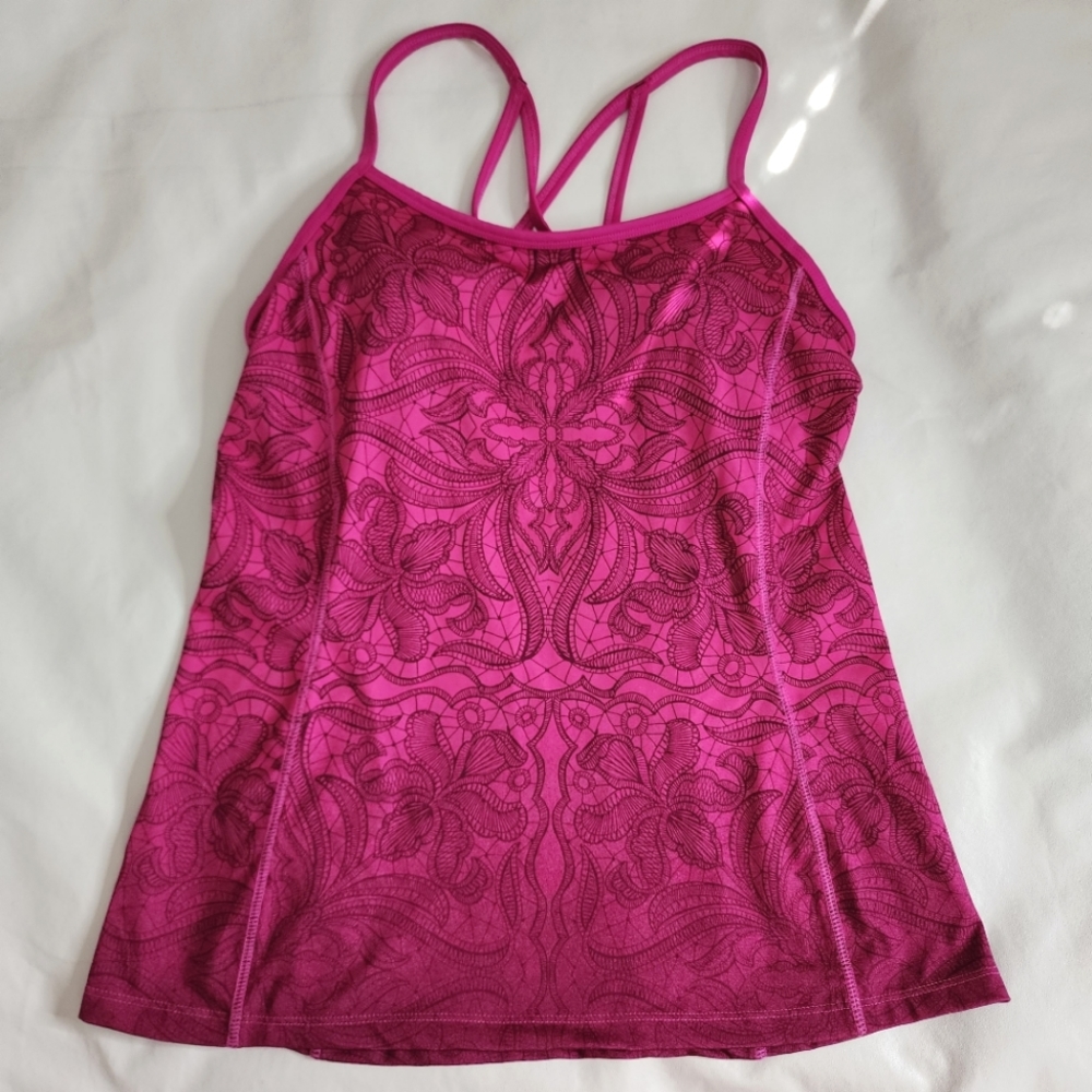 Athleta Cami Tank Top Racerback Harmonious Magenta Ombre Women's Size Small